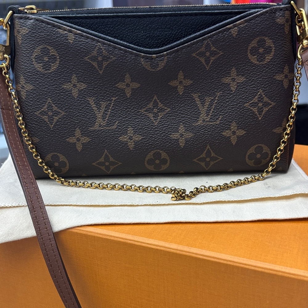 Louis Vuitton Black and Brown Monogram Crossbody Bag